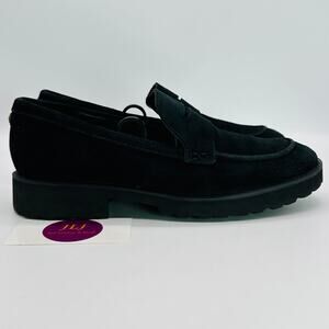 Cole Haan Women's Newburg Black Suede Lug Sole Penny Loafers W24292 Size 8.5